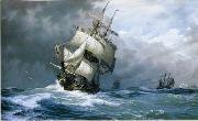 unknow artist, Seascape, boats, ships and warships. 50